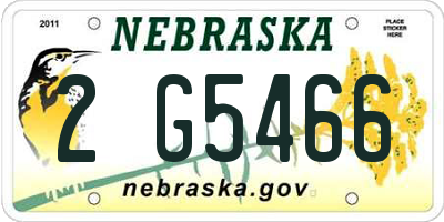 NE license plate 2G5466