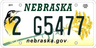 NE license plate 2G5477