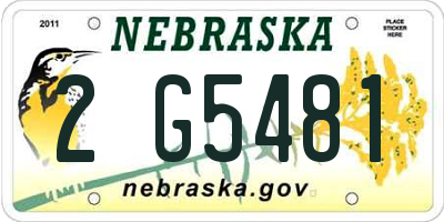 NE license plate 2G5481