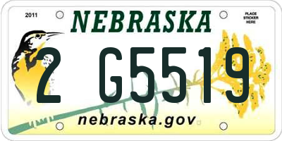 NE license plate 2G5519