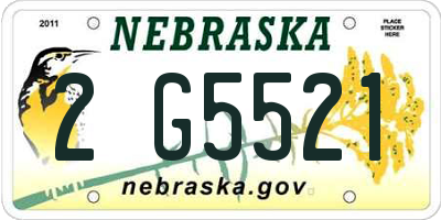 NE license plate 2G5521