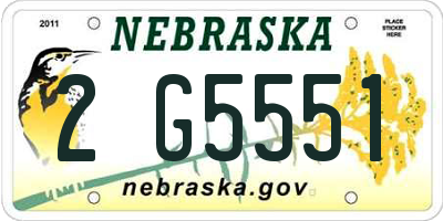 NE license plate 2G5551