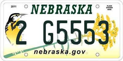NE license plate 2G5553