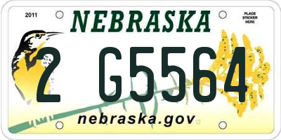 NE license plate 2G5564
