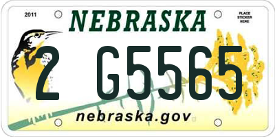 NE license plate 2G5565