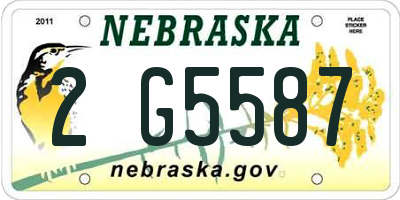 NE license plate 2G5587