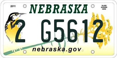 NE license plate 2G5612