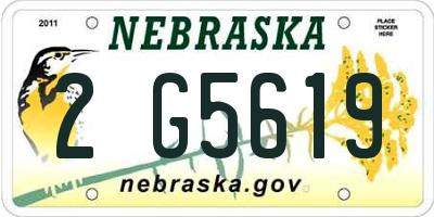 NE license plate 2G5619