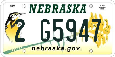 NE license plate 2G5947