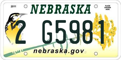 NE license plate 2G5981