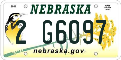 NE license plate 2G6097