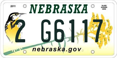 NE license plate 2G6117