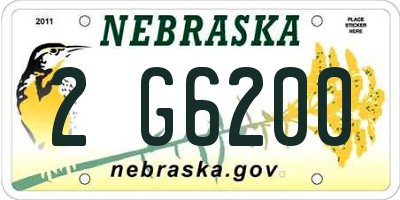 NE license plate 2G6200