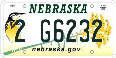 NE license plate 2G6232