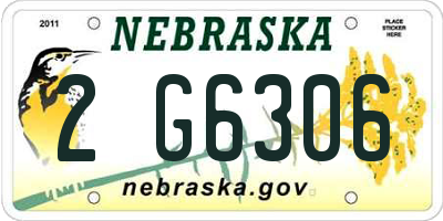 NE license plate 2G6306