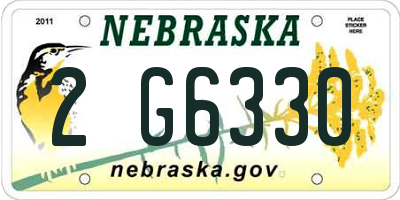 NE license plate 2G6330
