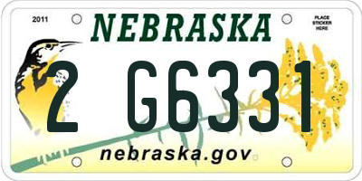 NE license plate 2G6331