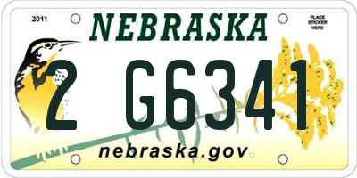 NE license plate 2G6341