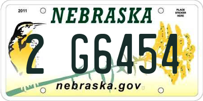 NE license plate 2G6454