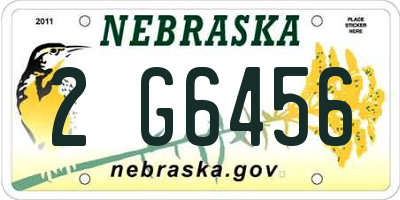 NE license plate 2G6456