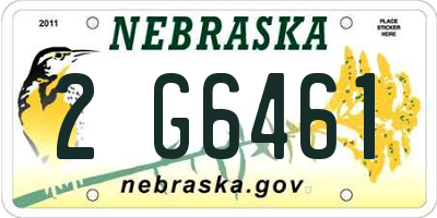 NE license plate 2G6461