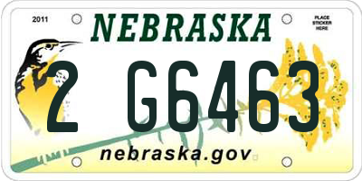 NE license plate 2G6463