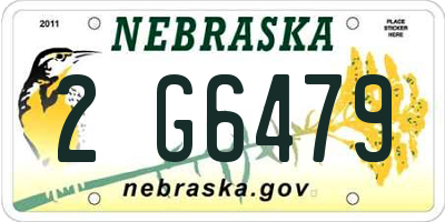 NE license plate 2G6479