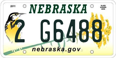 NE license plate 2G6488