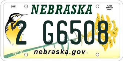 NE license plate 2G6508