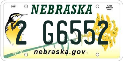 NE license plate 2G6552