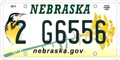 NE license plate 2G6556