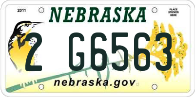 NE license plate 2G6563