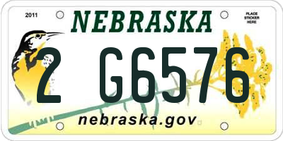 NE license plate 2G6576