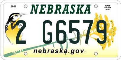 NE license plate 2G6579