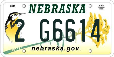 NE license plate 2G6614