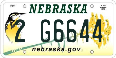 NE license plate 2G6644
