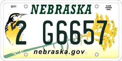 NE license plate 2G6657
