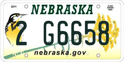 NE license plate 2G6658