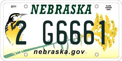 NE license plate 2G6661