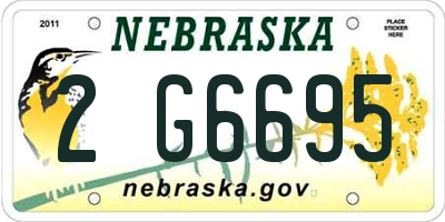 NE license plate 2G6695