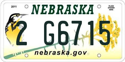 NE license plate 2G6715