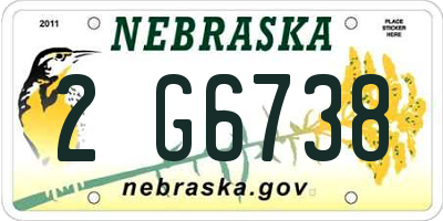 NE license plate 2G6738