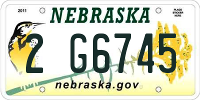 NE license plate 2G6745