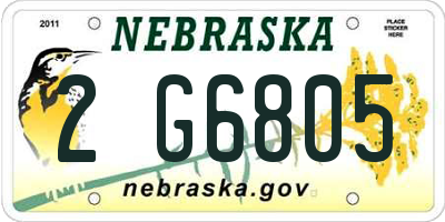 NE license plate 2G6805