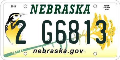 NE license plate 2G6813