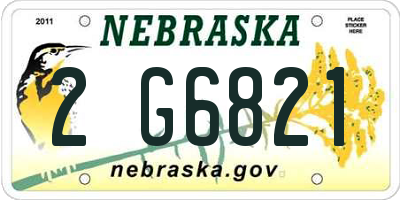 NE license plate 2G6821