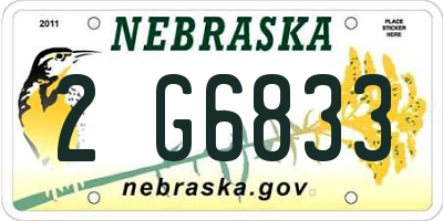 NE license plate 2G6833