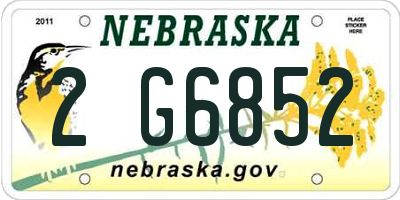 NE license plate 2G6852