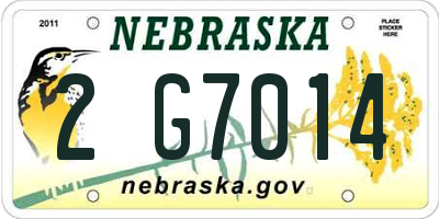 NE license plate 2G7014