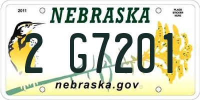 NE license plate 2G7201